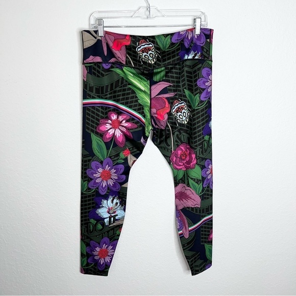 Nike Leggings Women 1X One Icon Clash Floral High Rise Tropical training run B25 - Picture 3 of 8